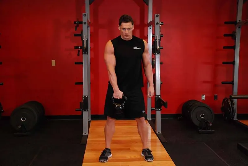 Kettlebell Hang Clean: starting position