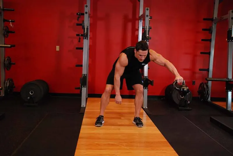 Kettlebell Pass Between The Legs: starting position