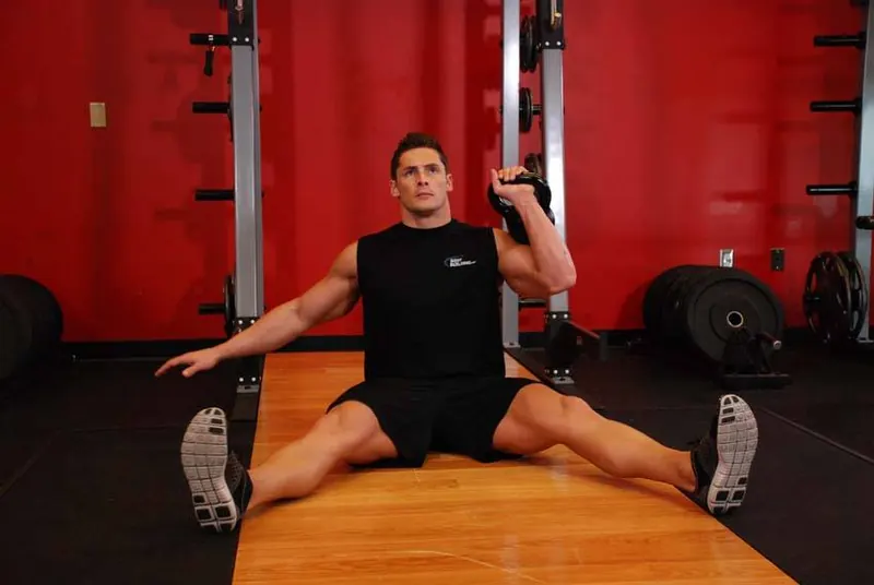 Kettlebell Seated Press: starting position
