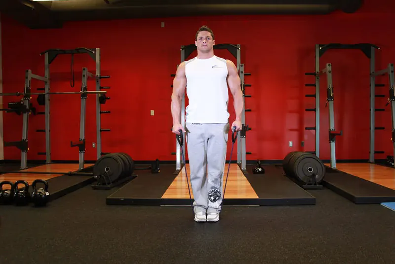 Lateral Raise - With Bands: starting position