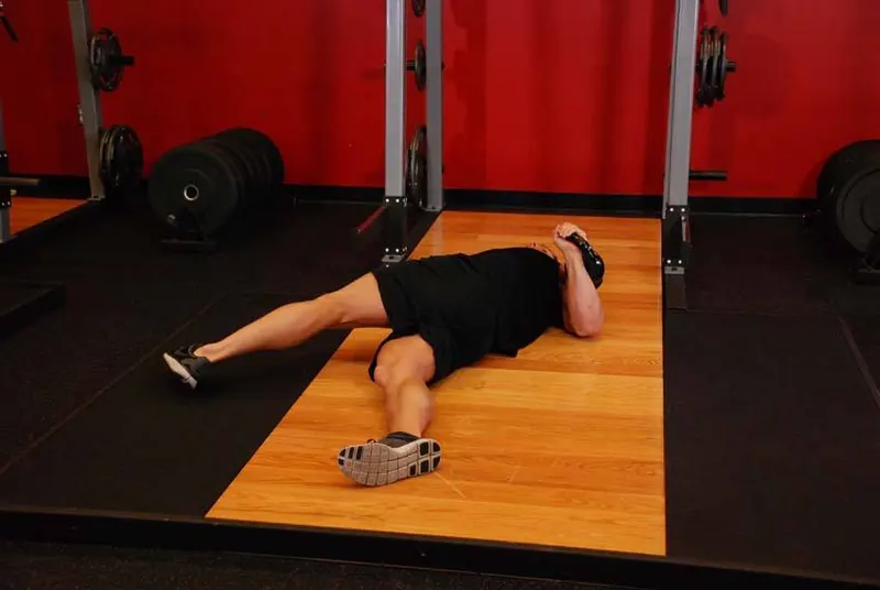 Leg-Over Floor Press: starting position
