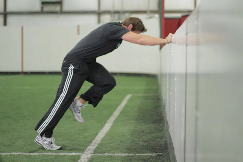 Linear Acceleration Wall Drill: starting position