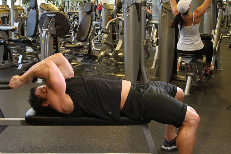 Low Cable Triceps Extension: starting position