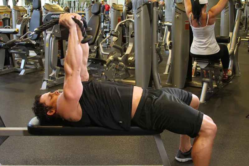 Low Cable Triceps Extension: end position