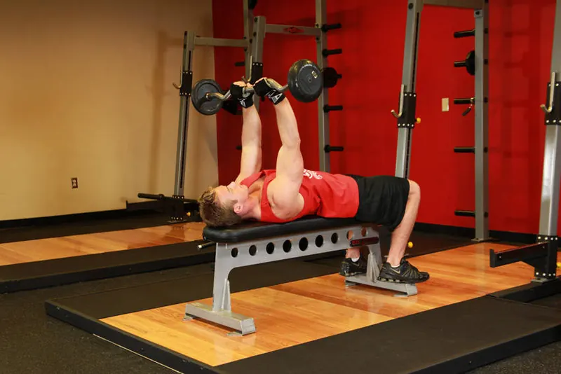 Lying Close-Grip Barbell Triceps Press To Chin: starting position