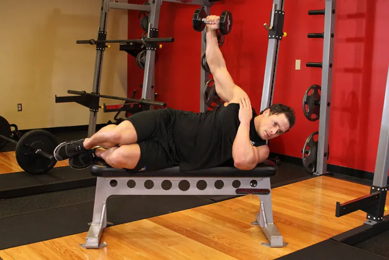 Lying One-Arm Lateral Raise: end position