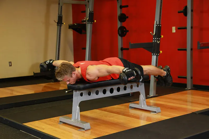 Lying Rear Delt Raise: starting position
