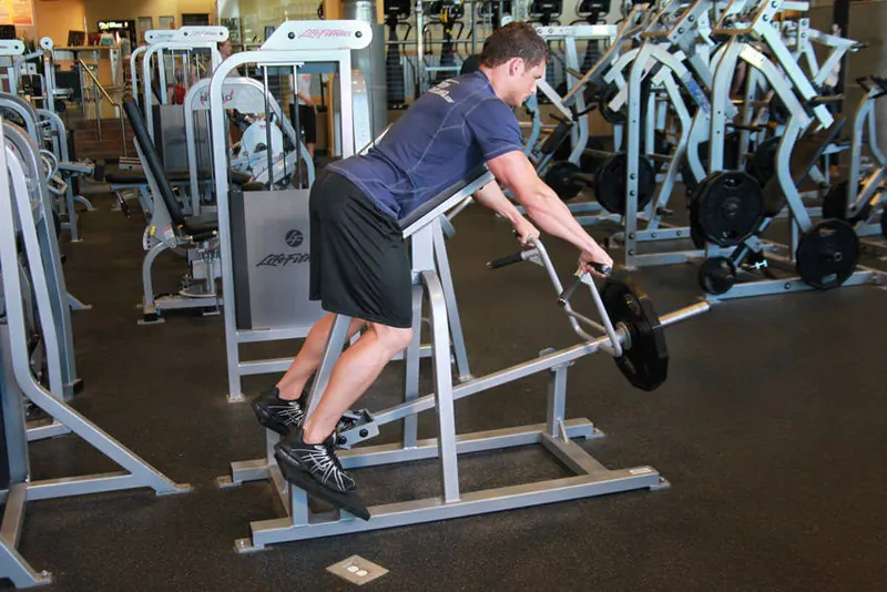 Lying T-Bar Row: starting position