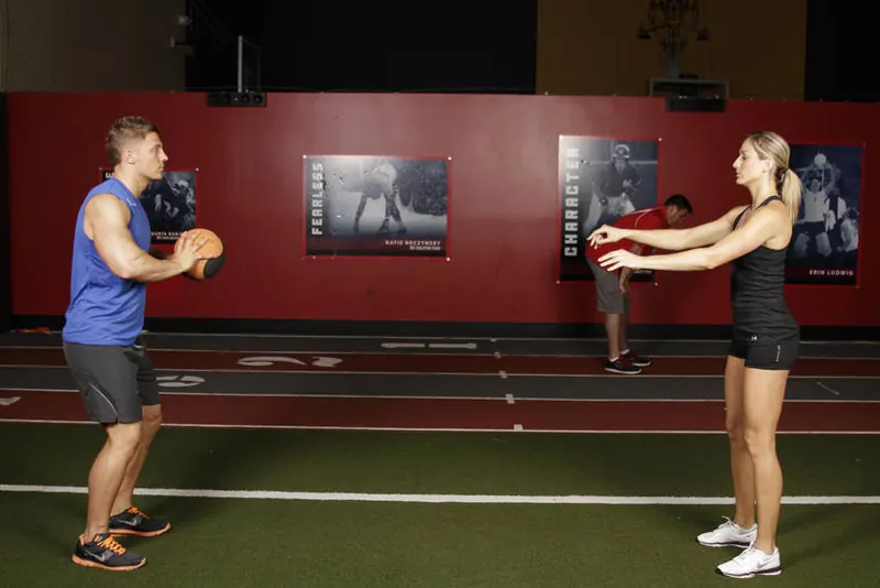 Medicine Ball Chest Pass: starting position