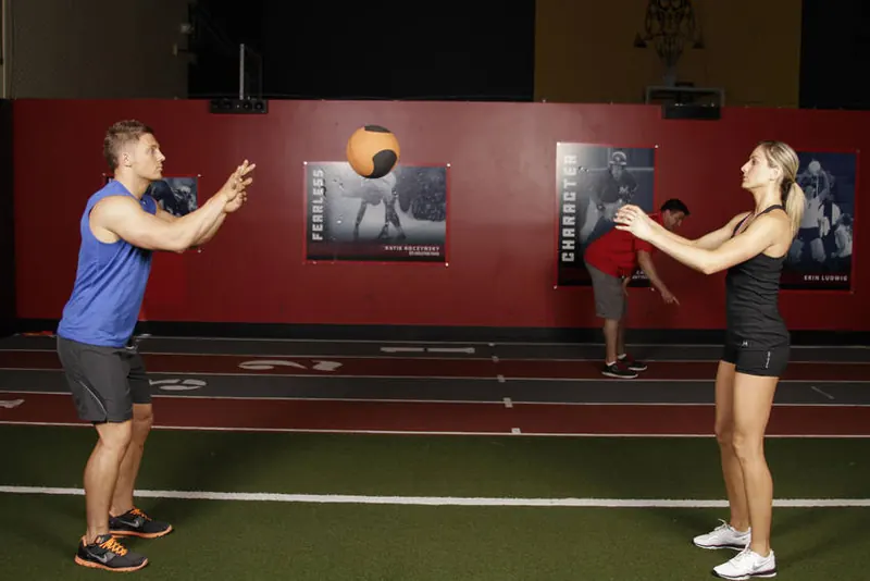 Medicine Ball Chest Pass: end position
