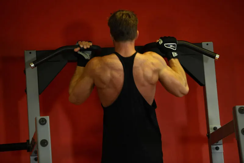 Mixed Grip Chin: end position