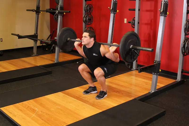 Narrow Stance Squats: end position