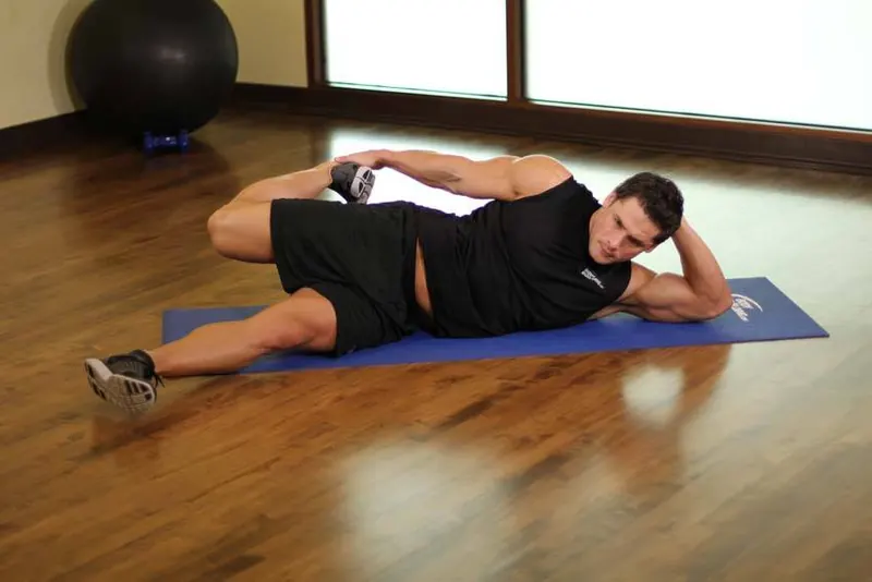 On Your Side Quad Stretch: end position