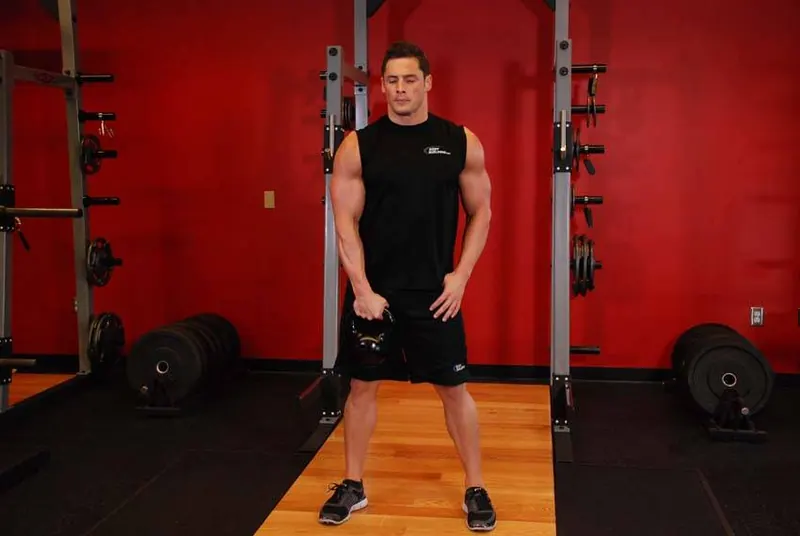 One-Arm Kettlebell Clean: starting position