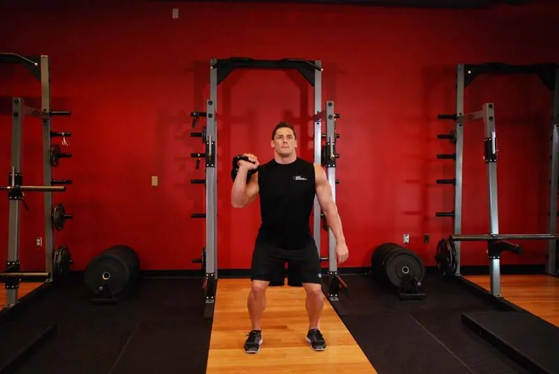One-Arm Kettlebell Jerk: end position