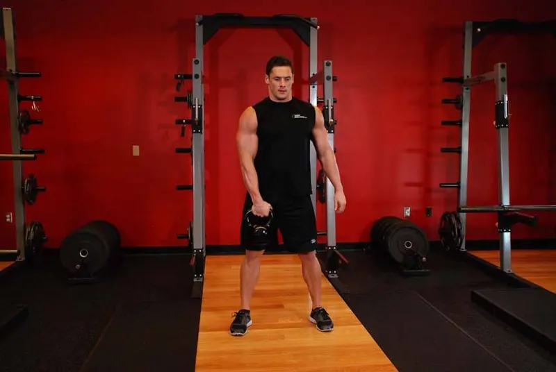 One-Arm Kettlebell Snatch: starting position