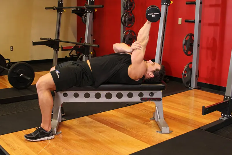One Arm Pronated Dumbbell Triceps Extension: starting position