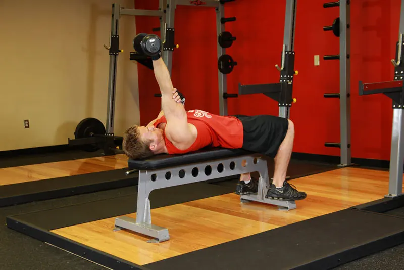 One Arm Supinated Dumbbell Triceps Extension: end position