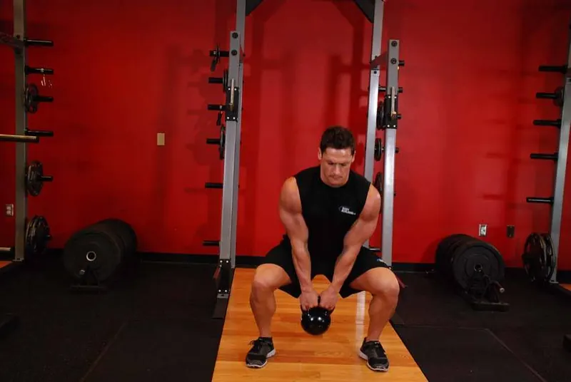 Open Palm Kettlebell Clean: starting position