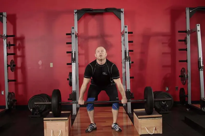 Power Clean from Blocks: starting position