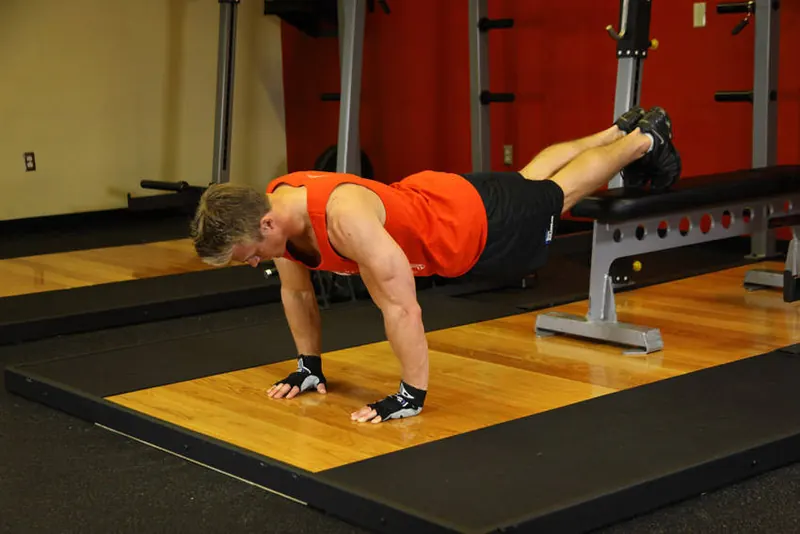 Push-Ups With Feet Elevated: starting position