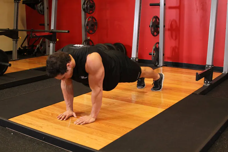 Pushups (Close and Wide Hand Positions): end position