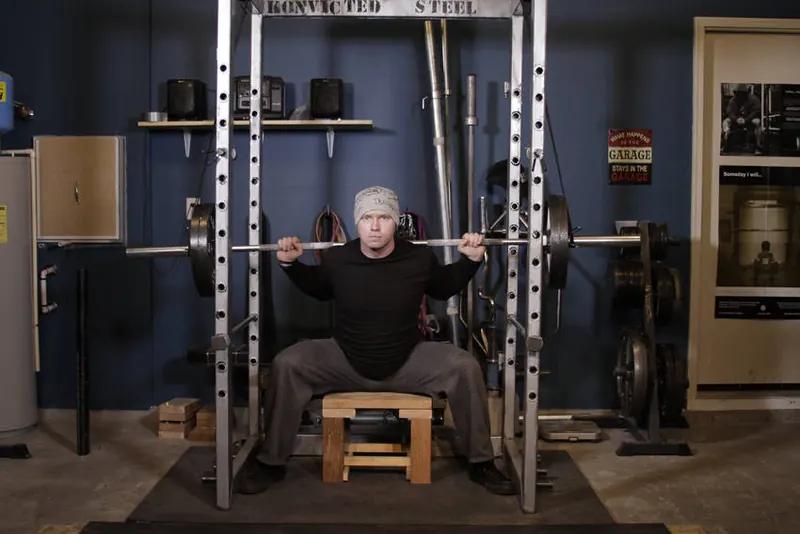 Reverse Band Box Squat: end position