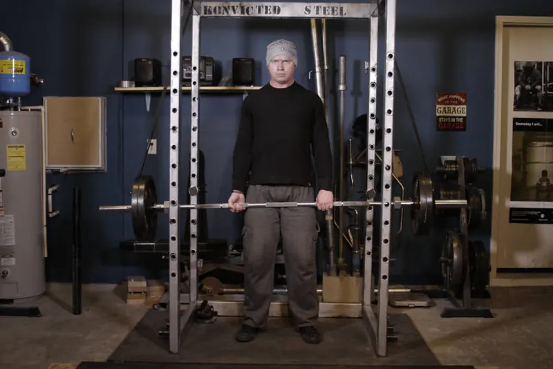 Reverse Band Deadlift: end position