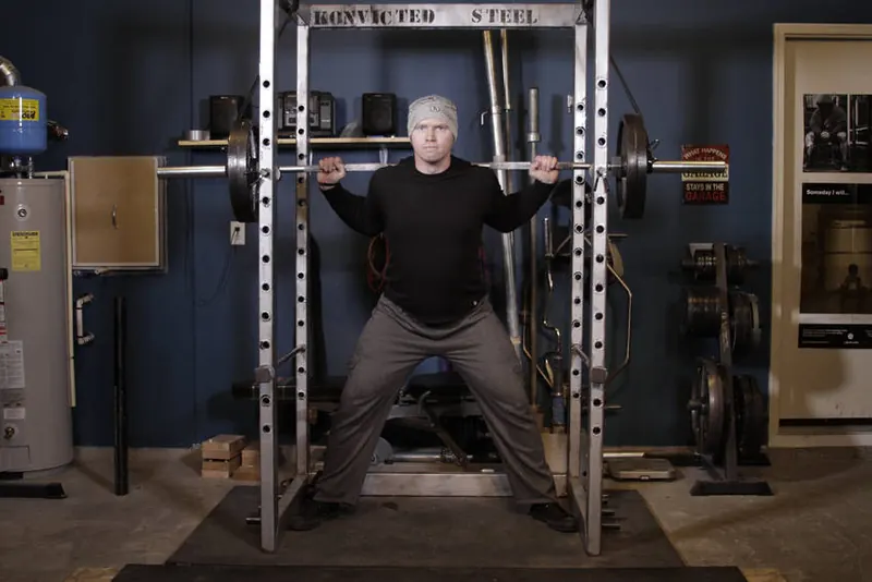 Reverse Band Power Squat: starting position