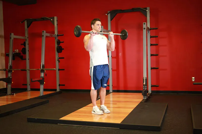 Reverse Barbell Curl: end position
