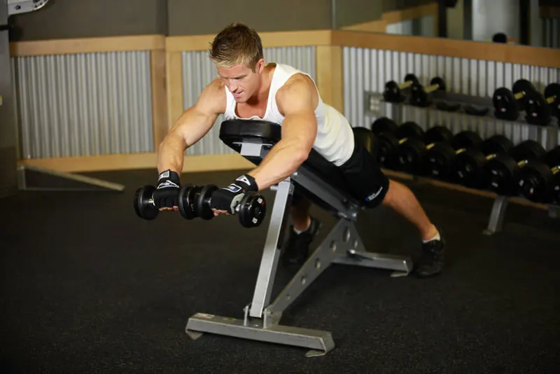 Reverse Flyes With External Rotation: starting position