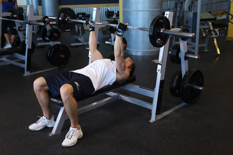 Reverse Triceps Bench Press: end position