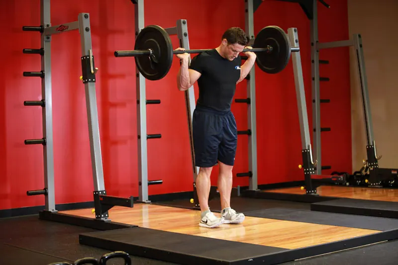 Rocking Standing Calf Raise: starting position