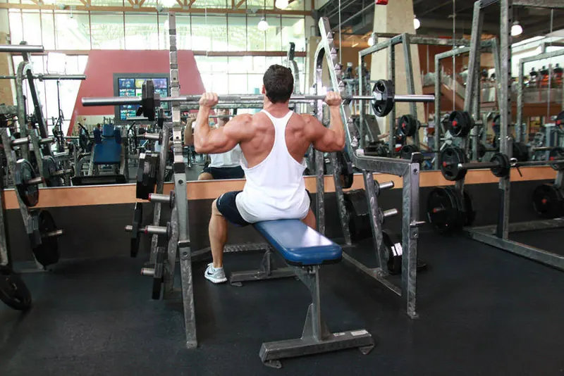 Seated Barbell Military Press: starting position