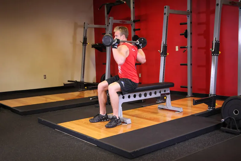 Seated Barbell Twist: starting position