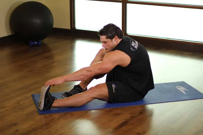 Seated Calf Stretch: end position