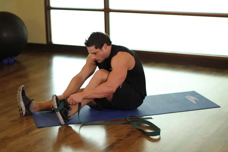 Seated Hamstring and Calf Stretch: starting position