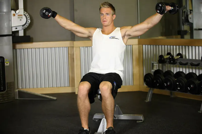 Seated Side Lateral Raise: end position