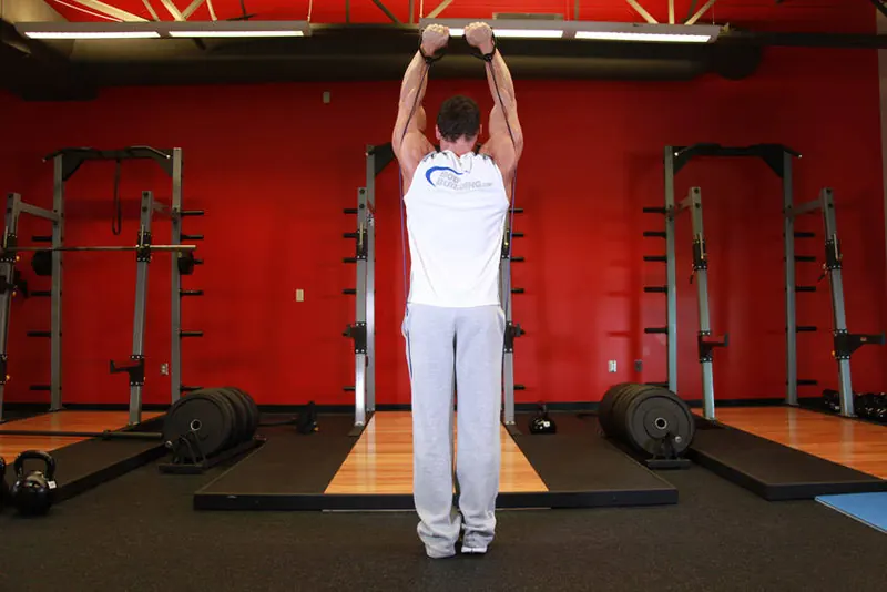 Shoulder Press - With Bands: end position