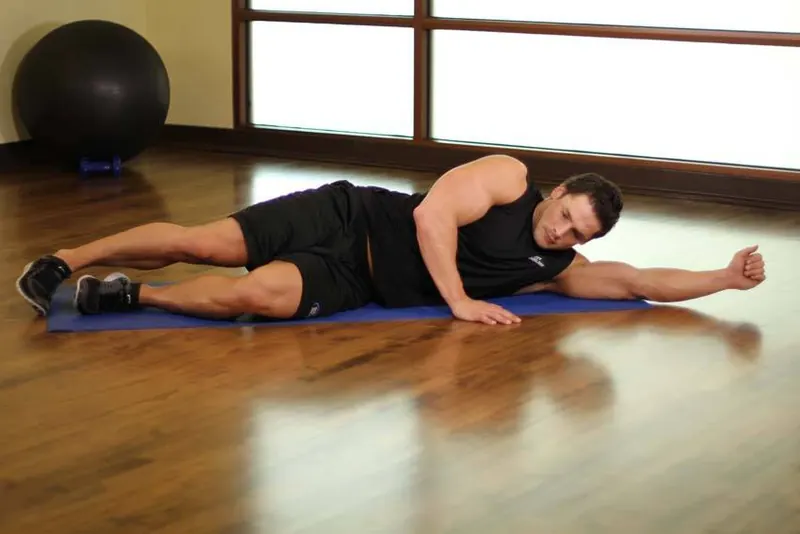 Side-Lying Floor Stretch: starting position
