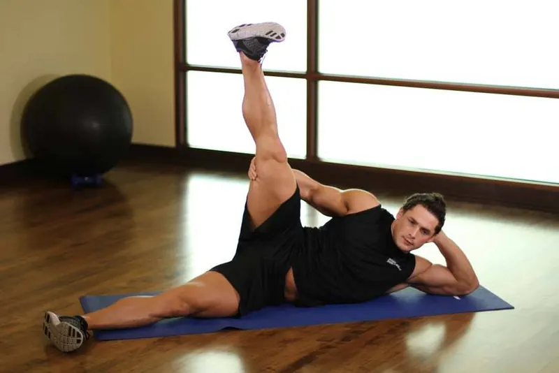 Side Lying Groin Stretch: end position