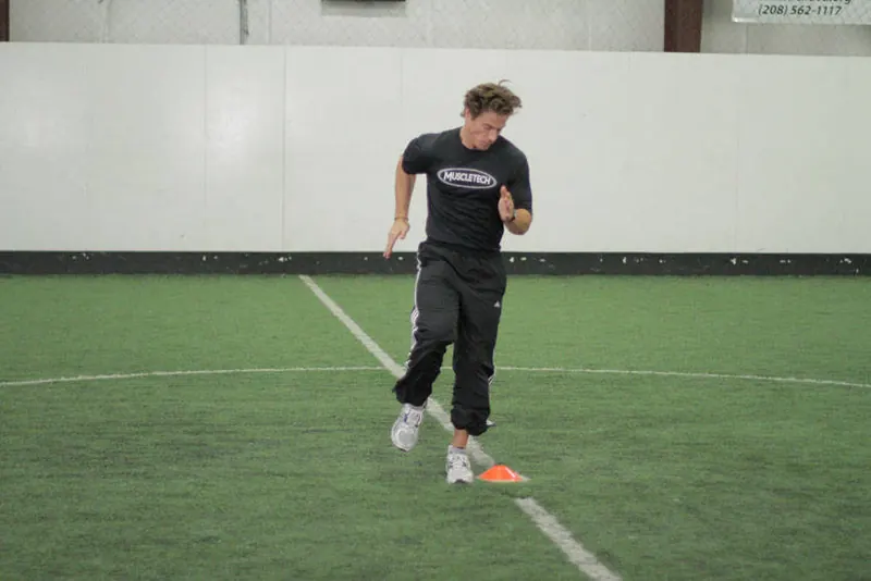 Single-Cone Sprint Drill: starting position