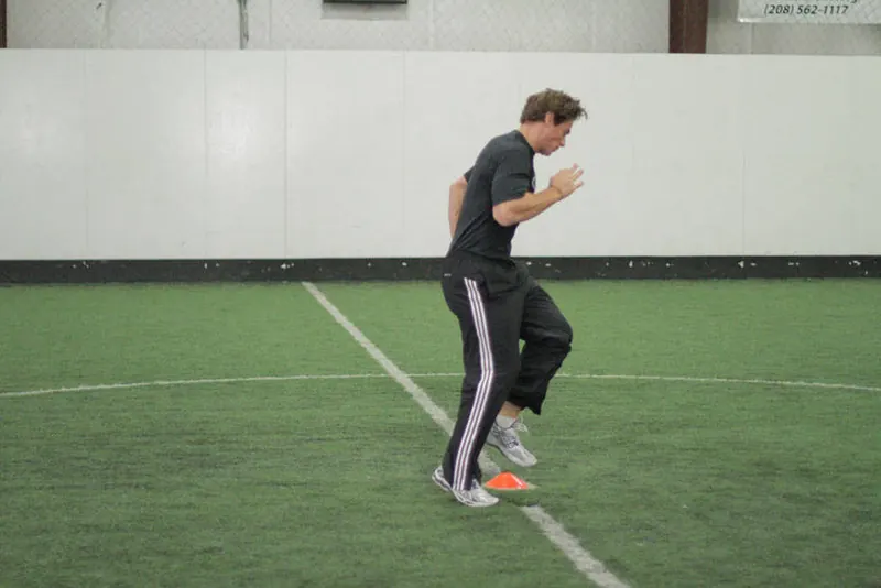 Single-Cone Sprint Drill: end position