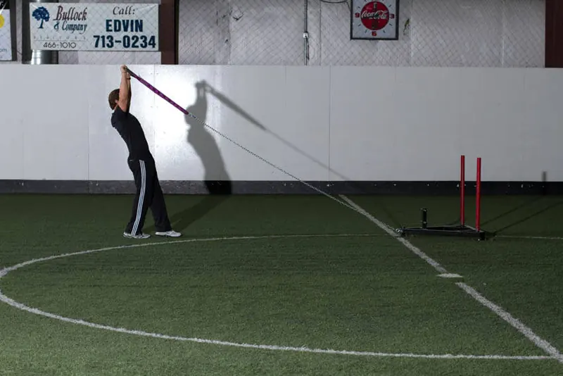 Sled Overhead Backward Walk: starting position