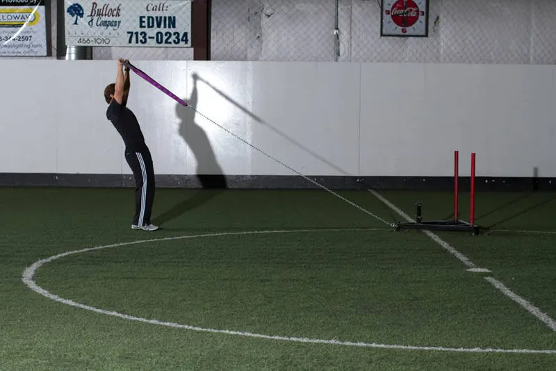 Sled Overhead Backward Walk: end position