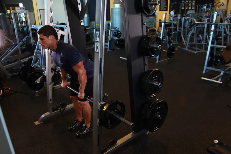 Smith Machine Bent Over Row: starting position