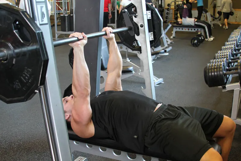 Smith Machine Close-Grip Bench Press: end position