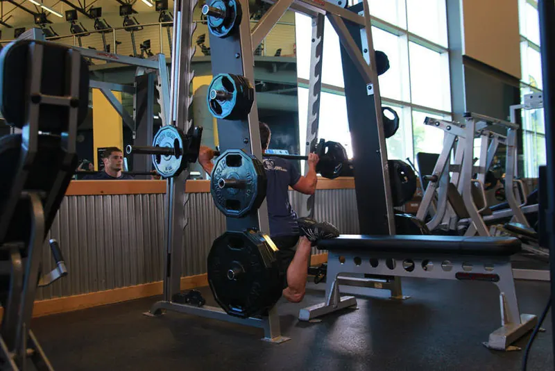 Smith Single-Leg Split Squat: end position
