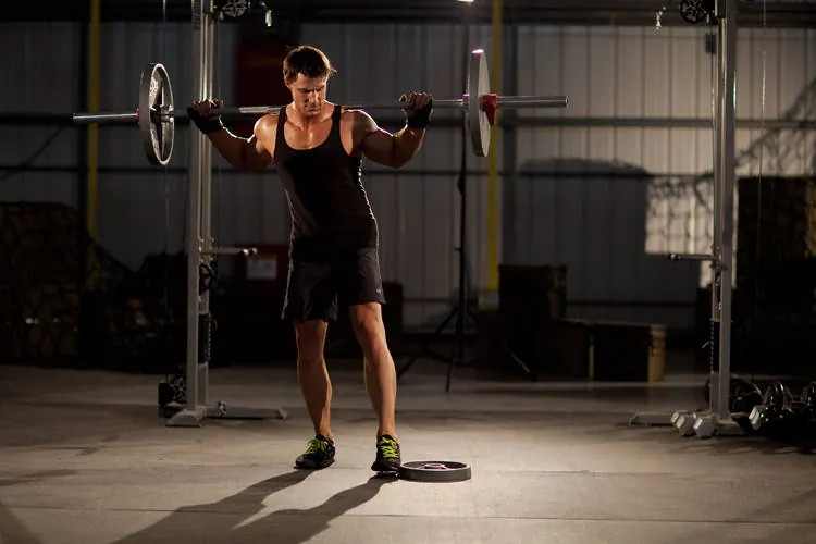 Squat with Plate Movers: starting position