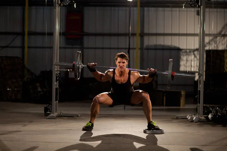 Squat with Plate Movers: end position